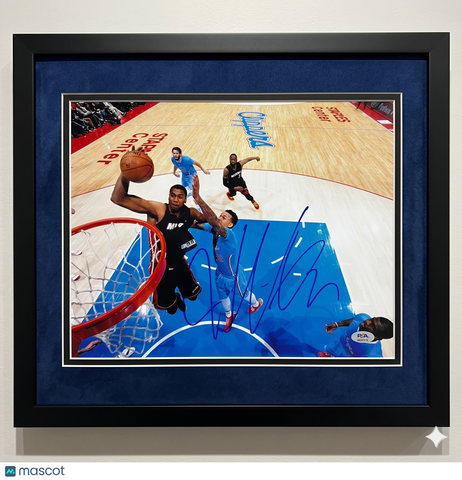 Hassan Whiteside Miami Heat Signed Basketball 11x14 Custom Framed Photo PSA
