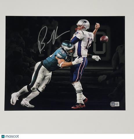 Brandon Graham Signed Philadelphia Eagles Football 11x14 Photo BAS Autographed
