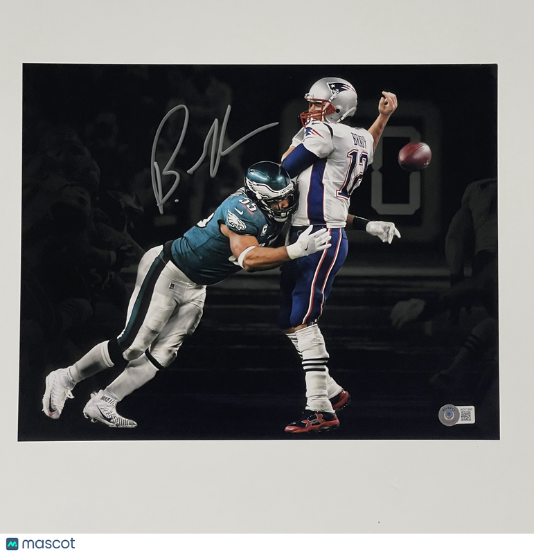 Brandon Graham Signed Philadelphia Eagles Football 11x14 Photo BAS Autographed