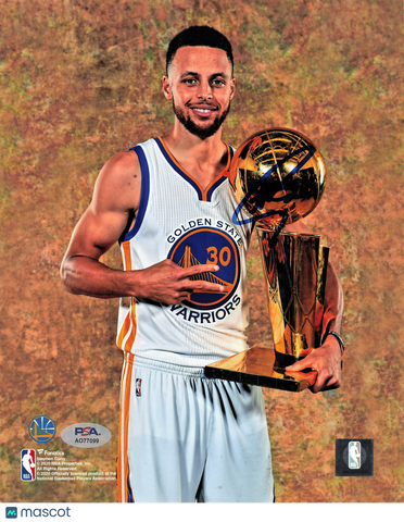 Stephen Curry Golden State Warriors Signed Basketball Photo PSA