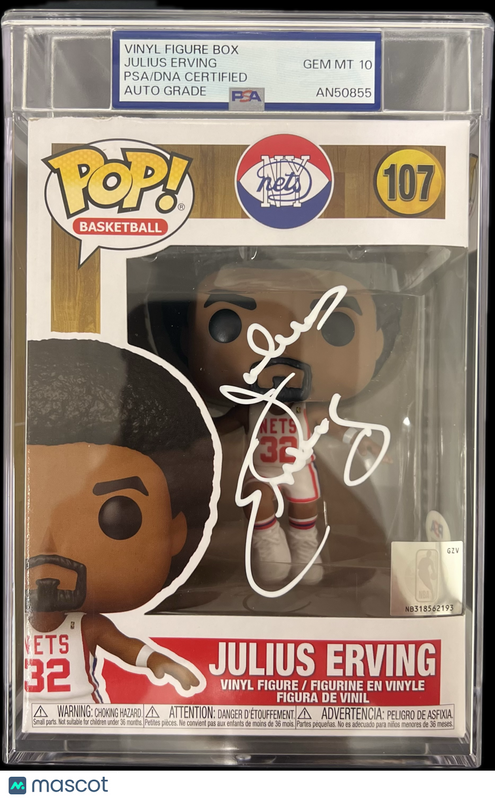 Julius Erving Signed NY Nets #107 Funko Pop PSA Auto 10 Encapsulated Autographed