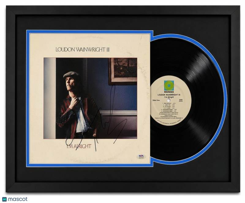 Loudon Wainwright Signed I'm Alright Custom Framed Vinyl Album PSA Auth