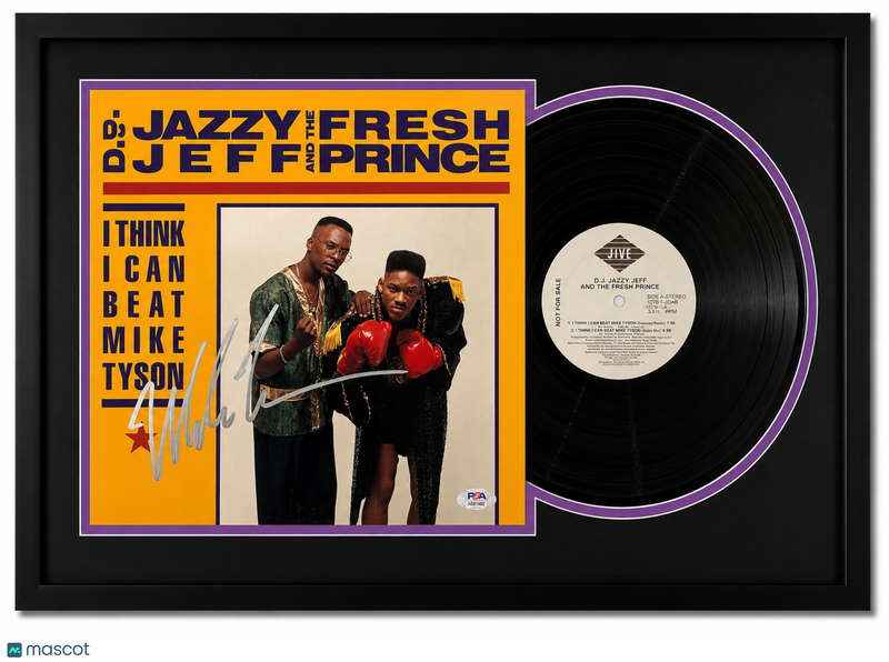 Mike Tyson Signed I Think I Can Beat Mike Tyson Custom Framed Vinyl Album PSA