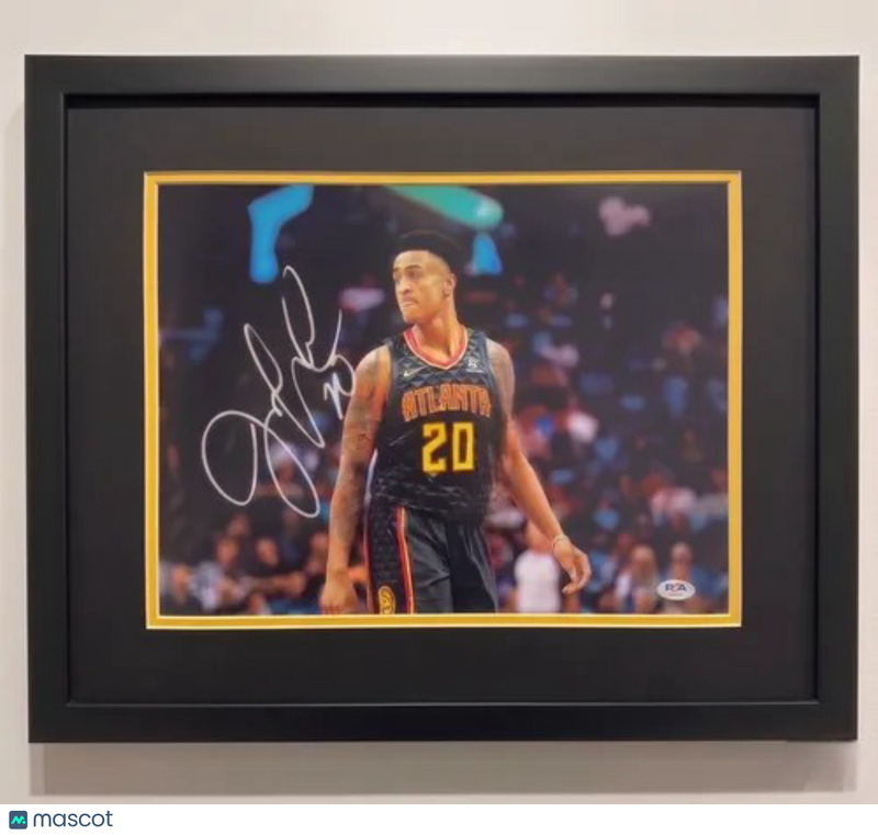 John Collins Atlanta Hawks Signed Basketball 11x14 Custom Framed Photo PSA