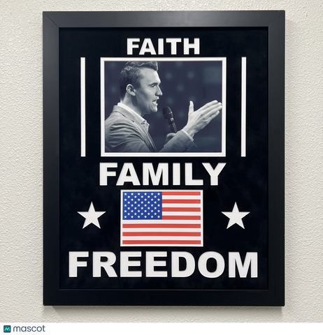 Charlie Kirk Freedom Custom Display Frame(18x22") Turning Point USA