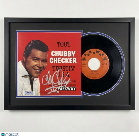 Chubby Checker Signed Custom Framed Twistin' U.S.A. Vinyl Album PSA Autographed