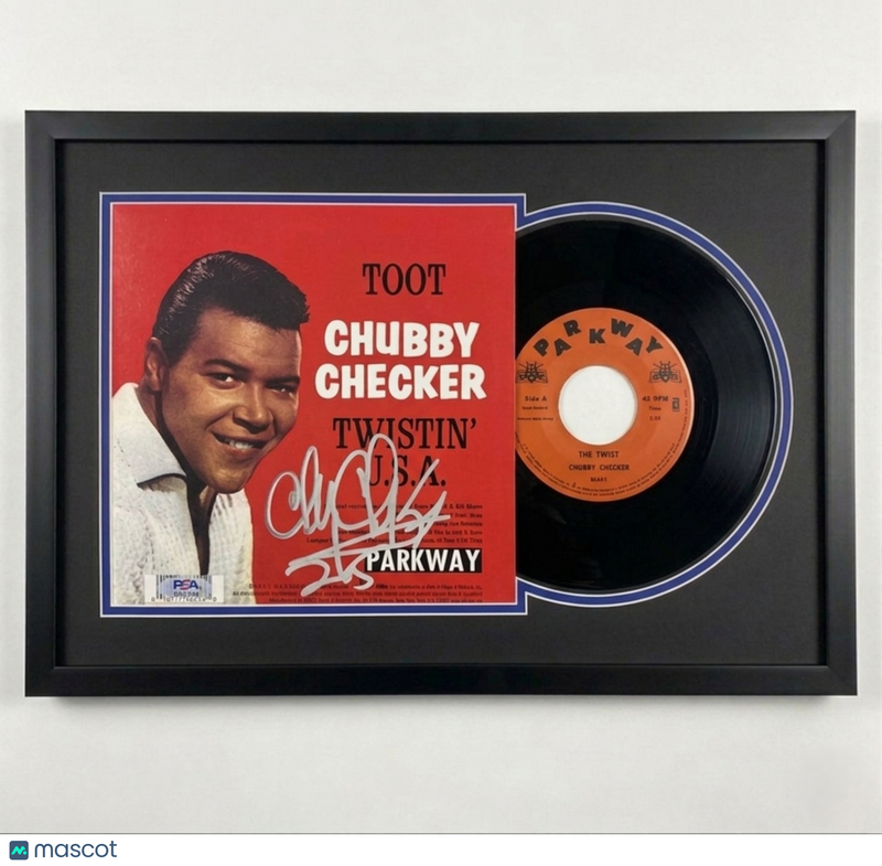 Chubby Checker Signed Custom Framed Twistin' U.S.A. Vinyl Album PSA Autographed