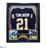 LaDainian Tomlinson Signed Jersey Photo Framed San Diego Chargers GTSM 34x40