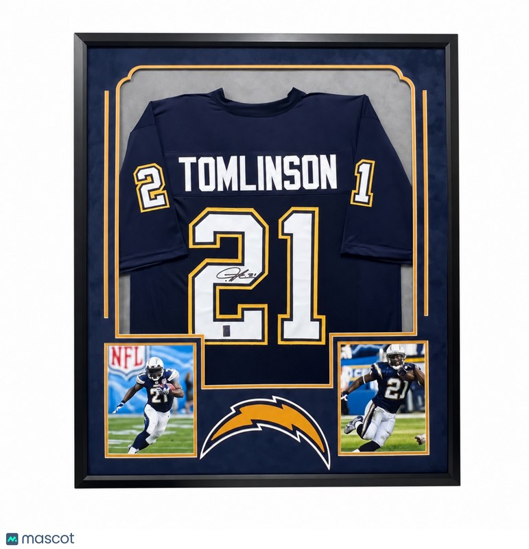 LaDainian Tomlinson Signed Jersey Photo Framed San Diego Chargers GTSM 34x40