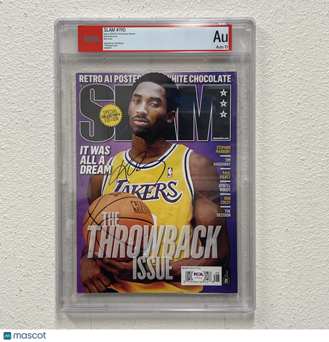 Kobe Bryant SLAM #190 The Throwback Issue Signed Magazine PSA Auto 10