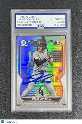 2023 Topps Bowman #BDC-167 Jacob Gonzalez Signed Card Auto PSA Slabbed White Sox