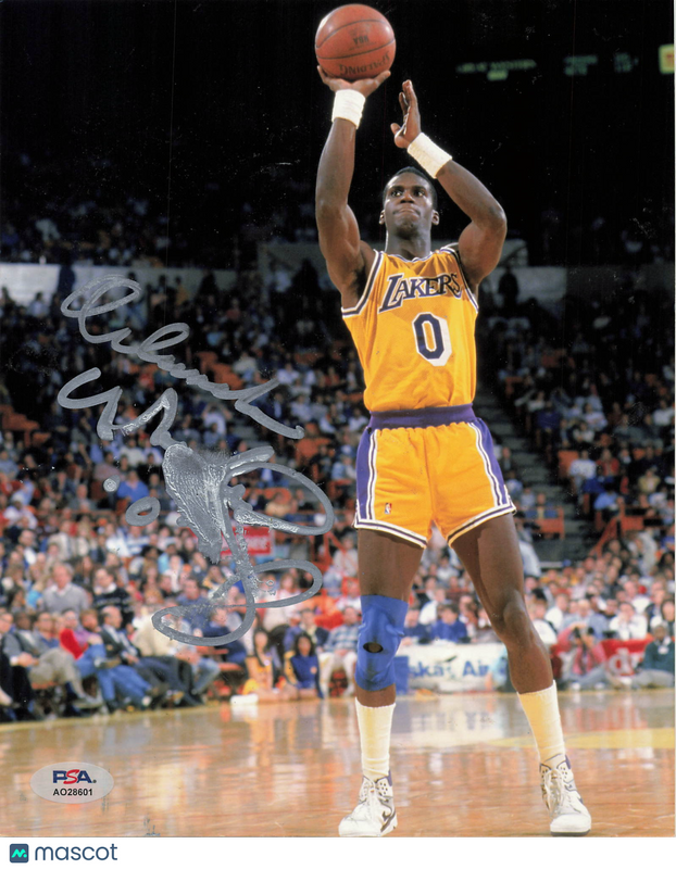 Orlando Woolridge Los Angeles Lakers Signed Basketball 8x10 Photo PSA Auth