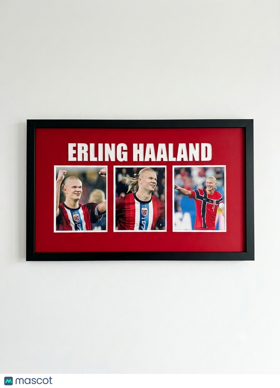 Erling Haaland Norway Soccer 3-Photo Display