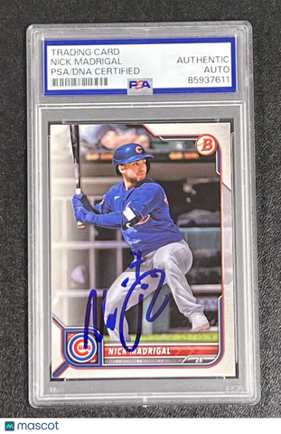 2022 Topps Bowman #55 Nick Madrigal Signed Card Auto PSA Slabbed Chicago Cubs