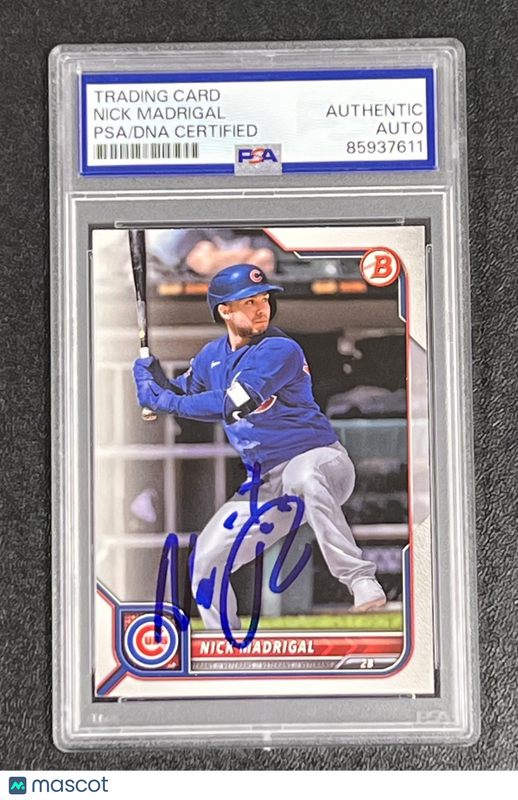 2022 Topps Bowman #55 Nick Madrigal Signed Card Auto PSA Slabbed Chicago Cubs
