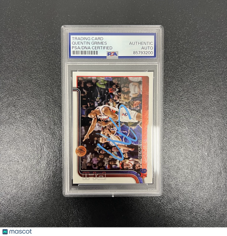 2025 Topps #25 Quentin Grimes Signed Card PSA Philadelphia 76ers