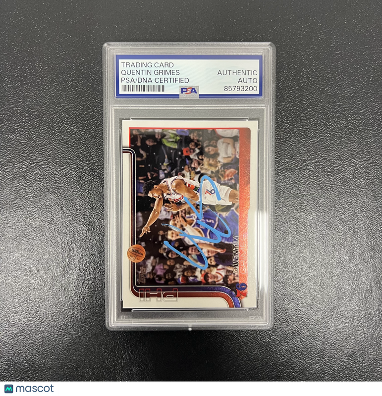 2025 Topps #25 Quentin Grimes Signed Card Auto PSA Slabbed Philadelphia 76ers