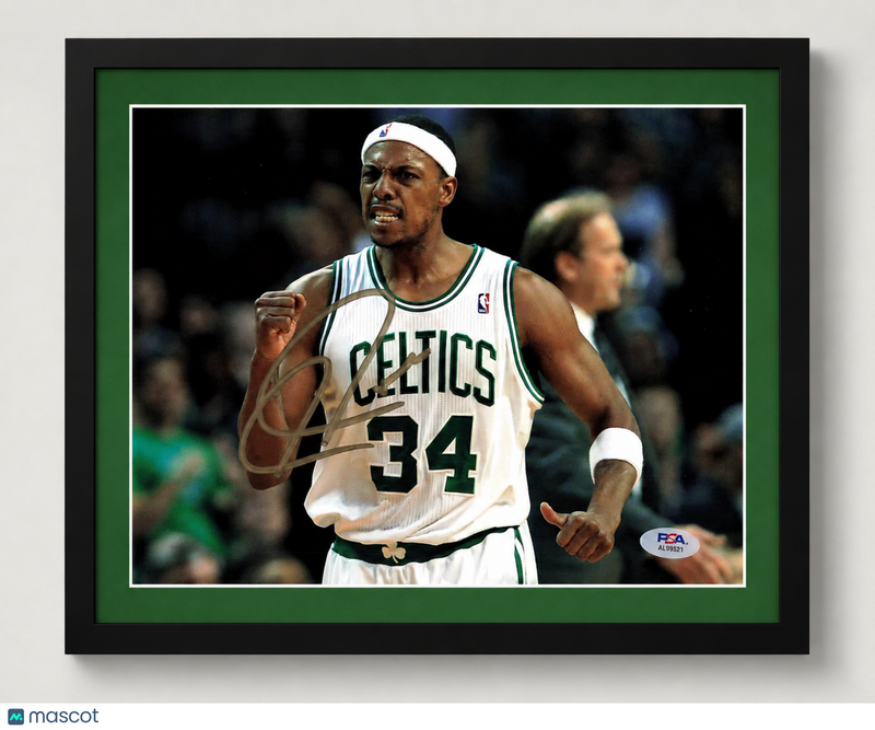 Paul Pierce Boston Celtics Signed Basketball 8x10 Custom Framed Photo PSA