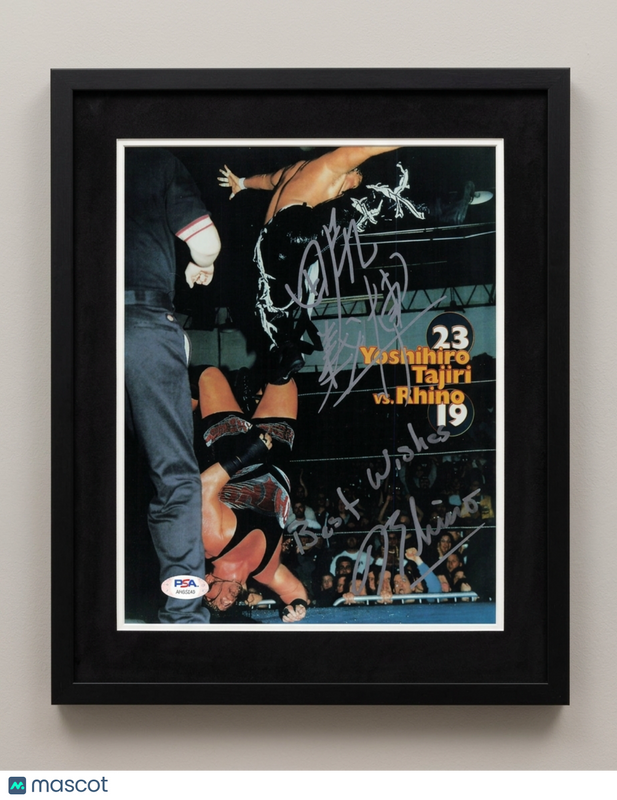 Tajiri and Rhyno Signed Wrestling 8x10 Framed Photo Autographed