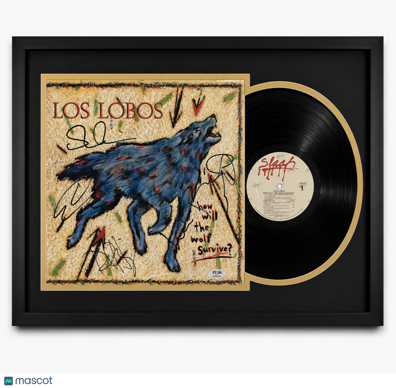 Steve Berlin, David Hidalgo, Louie Perez, Cesar Rosas Custom Framed Vinyl PSA