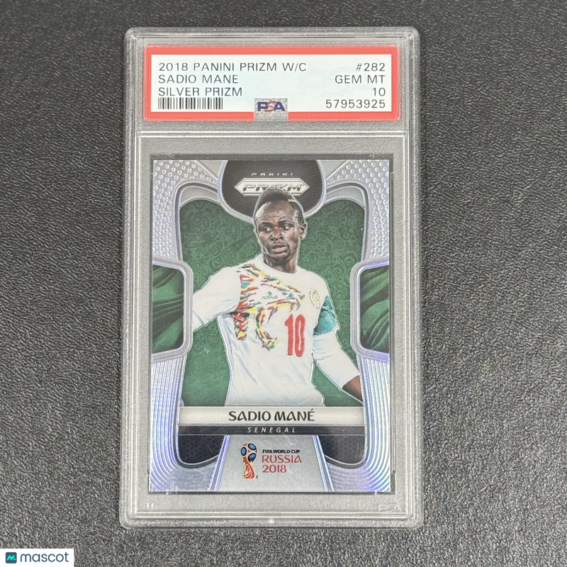 2018 Panini Prizm World Cup Silver#282 Sadio Mane PSA 10 Slabbed Senegal