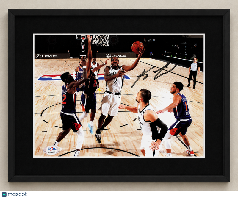 Kawhi Leonard San Antonio Spurs Signed Basketball 8x10 Custom Framed Photo PSA