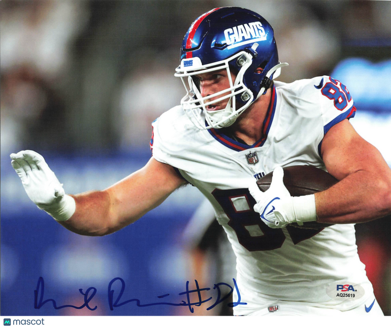 Daniel Bellinger Signed New York Giants Football 8x10 Photo PSA Autographed