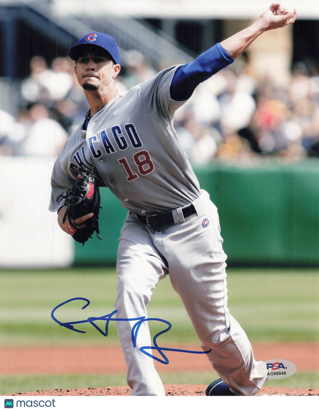 Chris Rusin Chicago Cubs Signed 8x10 Photo PSA