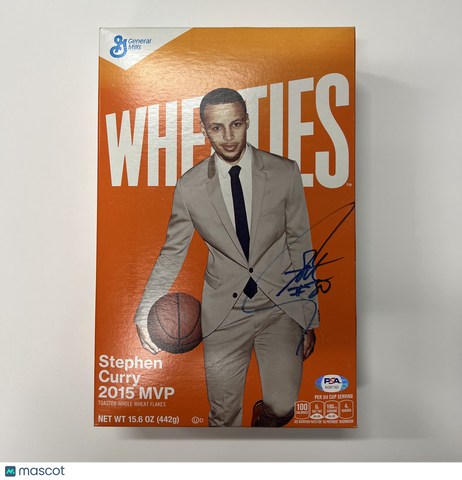 Stephen Curry Signed Basketball Wheaties Cereal Box (2015 MVP Edition) PSA Auto