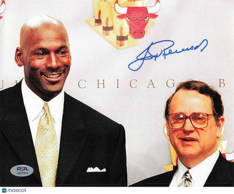 Jerry Reinsdorf Chicago Bulls Signed Basketball 8x10 Photo PSA