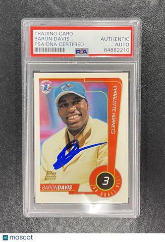 1999 Topps Draft Pick#116 Baron Davis  Signed Card Auto PSA Slabbed Hornets