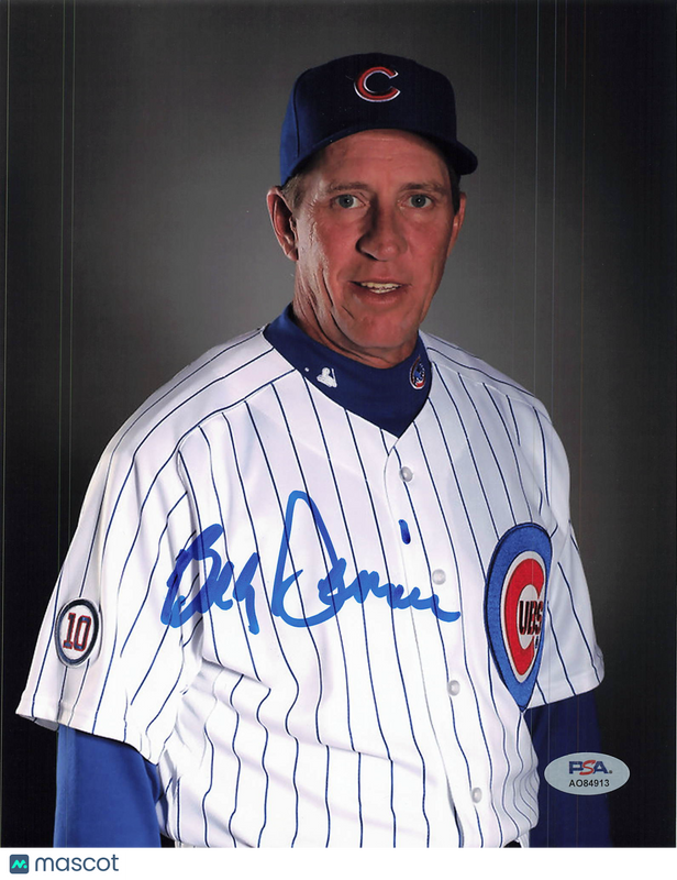 Bob Dernier Chicago Cubs Signed 8x10 Photo PSA