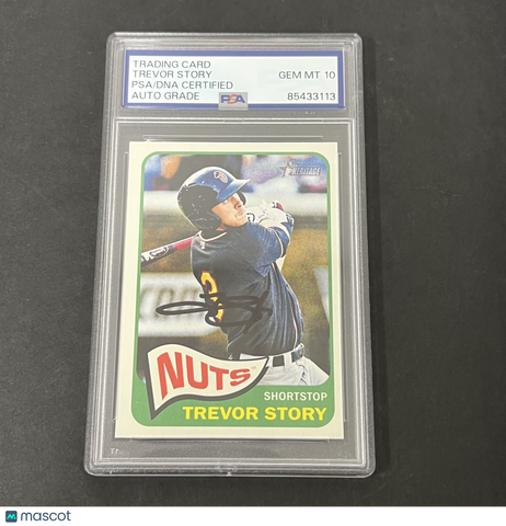 2014 Topps Heritage Minor League Edition#11 Trevor Story signed card PSA Auto 10