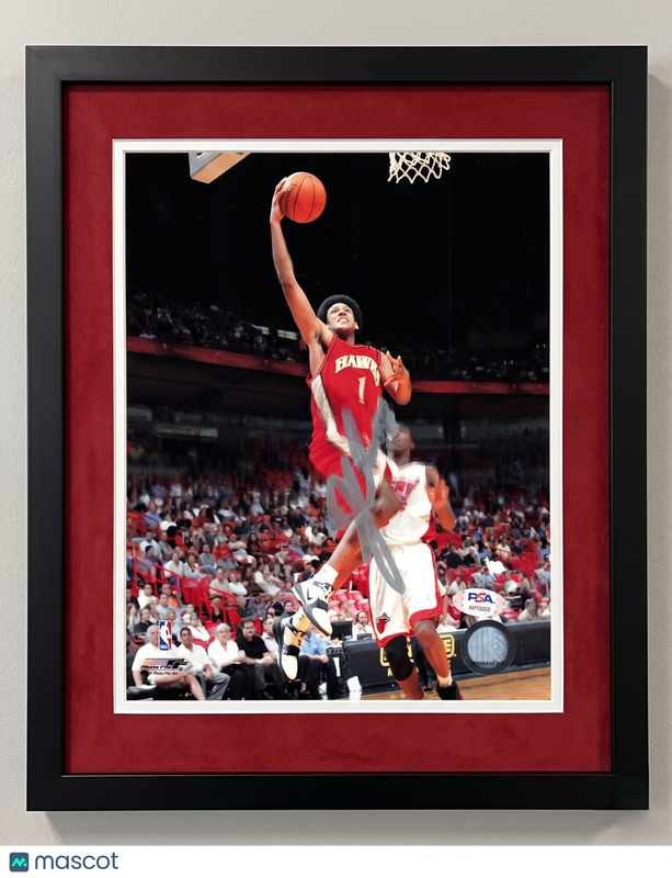 Josh Childress Atlanta Hawks Signed Basketball 8x10 Custom Framed Photo PSA