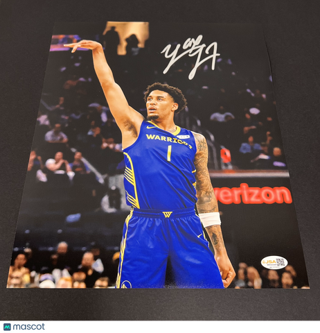 Yaxel Lendeborg Golden State Warriors Signed Basketball 11x14 Photo JSA
