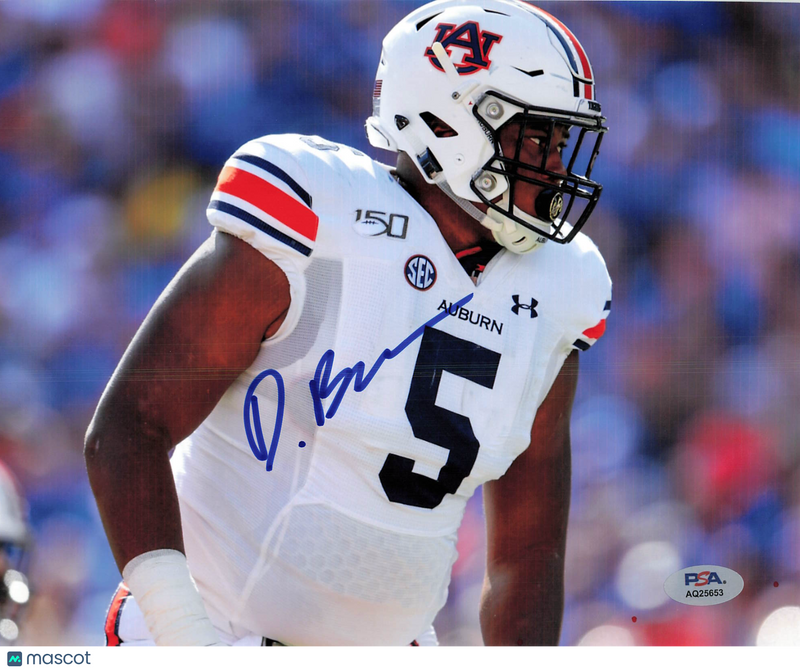 Derrick Brown Signed Auburn Tigers Football Photo PSA Autographed