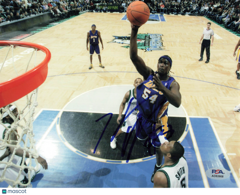 Kwame Brown Los Angeles Lakers Signed Basketball 8x10 Photo PSA