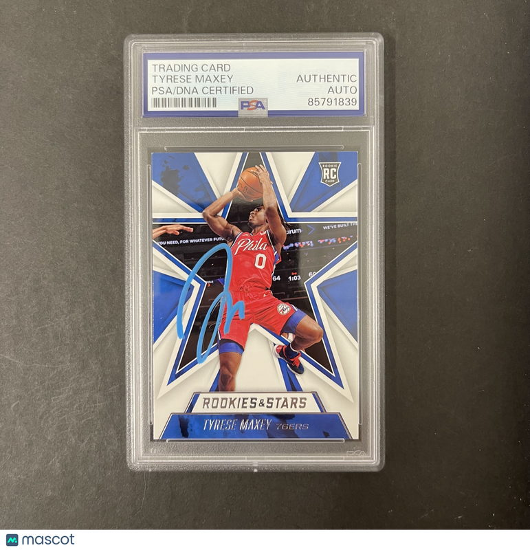 Tyrese Maxey 2020-21 Panini Chronicles Rookies & Stars #663 Signed Card PSA Auth