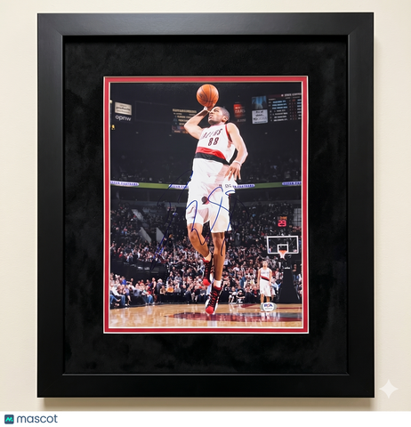 Nicolas Batum Portland Trail Blazers Signed 11x14 Custom Framed Photo PSA