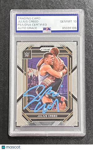 2023 Panini Prizm WWE #196 Julius Creed Signed Card Auto PSA Slabbed