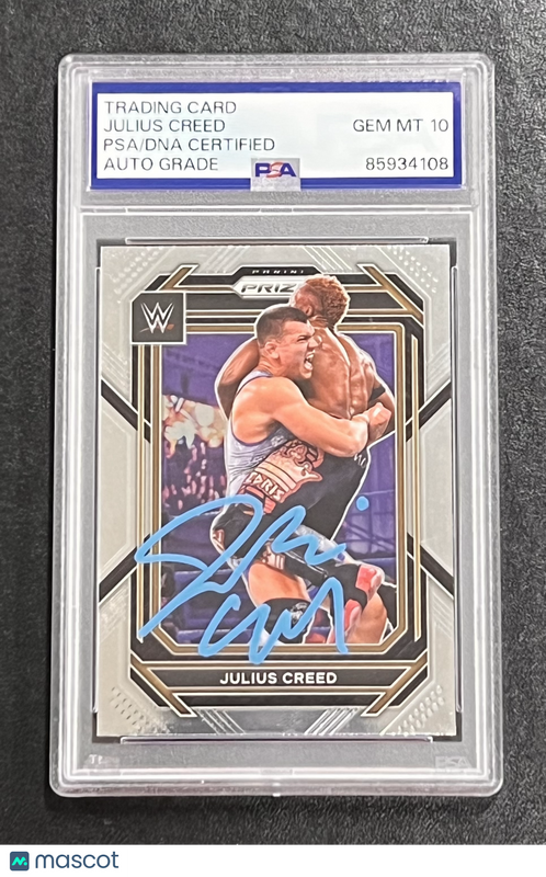 2023 Panini Prizm WWE #196 Julius Creed Signed Card Auto PSA Slabbed