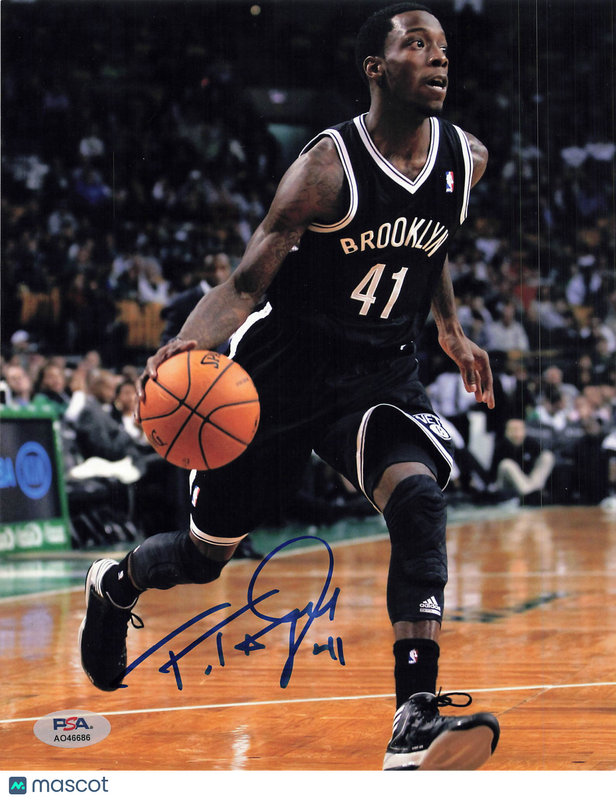 TyShawn Taylor Brooklyn Nets Signed Basketball 8x10 Photo PSA