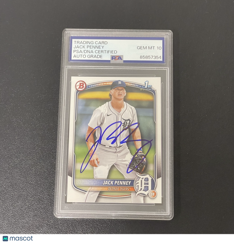 2025 Topps 1st Bowman#BP-60 Jack Penney Signed Card Auto 10 PSA Slabbed Detroit