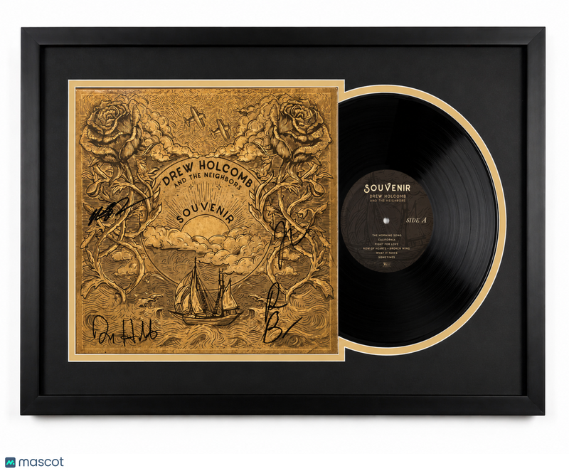 Rich Brinsfield, Nathan Dugger,Drew Holcomb Signed Souvenir Framed Vinyl