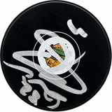 Caleb Jones and Seth Jones Signed Hockey Puck PSA Autographed Chicago Blackhawks