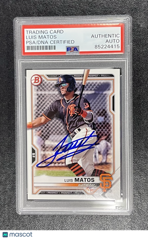 2021 Topps Bowman Draft #BD-5 Luis Matos  Signed Card Auto PSA Slabbed Giants