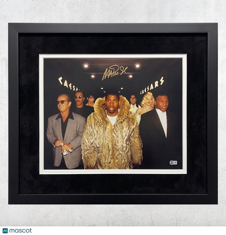 Magic Johnson Los Angeles Lakers Signed Basketball 16x20 Custom Framed Photo PSA