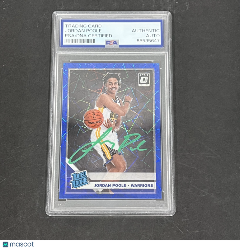 Jordan Poole 2019-20 Panini Donruss optic basketball#169 Signed Card PSA Auth
