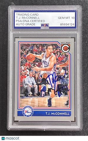 2016-17 Panini Complete#12 T.J. McConnell  Signed Card Auto 10 PSA Slabbed 76ers