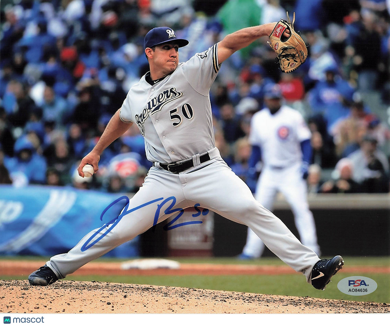 Jacob Barnes Milwaukee Brewers Signed 8x10 Photo PSA